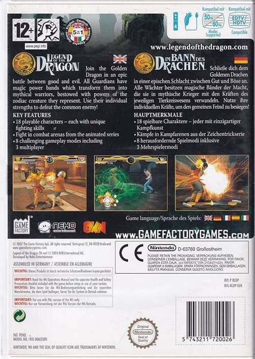 Legend of the Dragon - Nintendo Wii - brugt